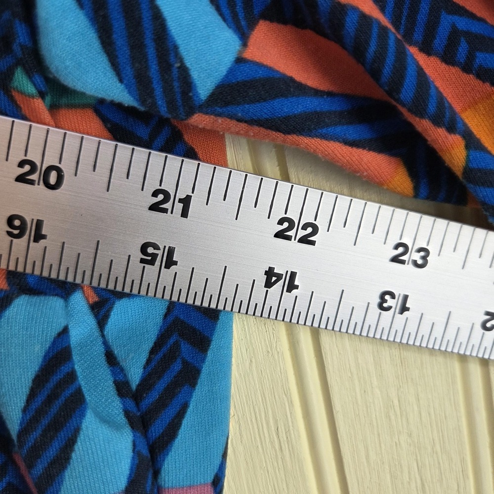 LuLaRoe Dress Womens 3XL Multicolor Chevron Short Sleeve Scoop Neck Fit & Flare - Picture 4 of 5